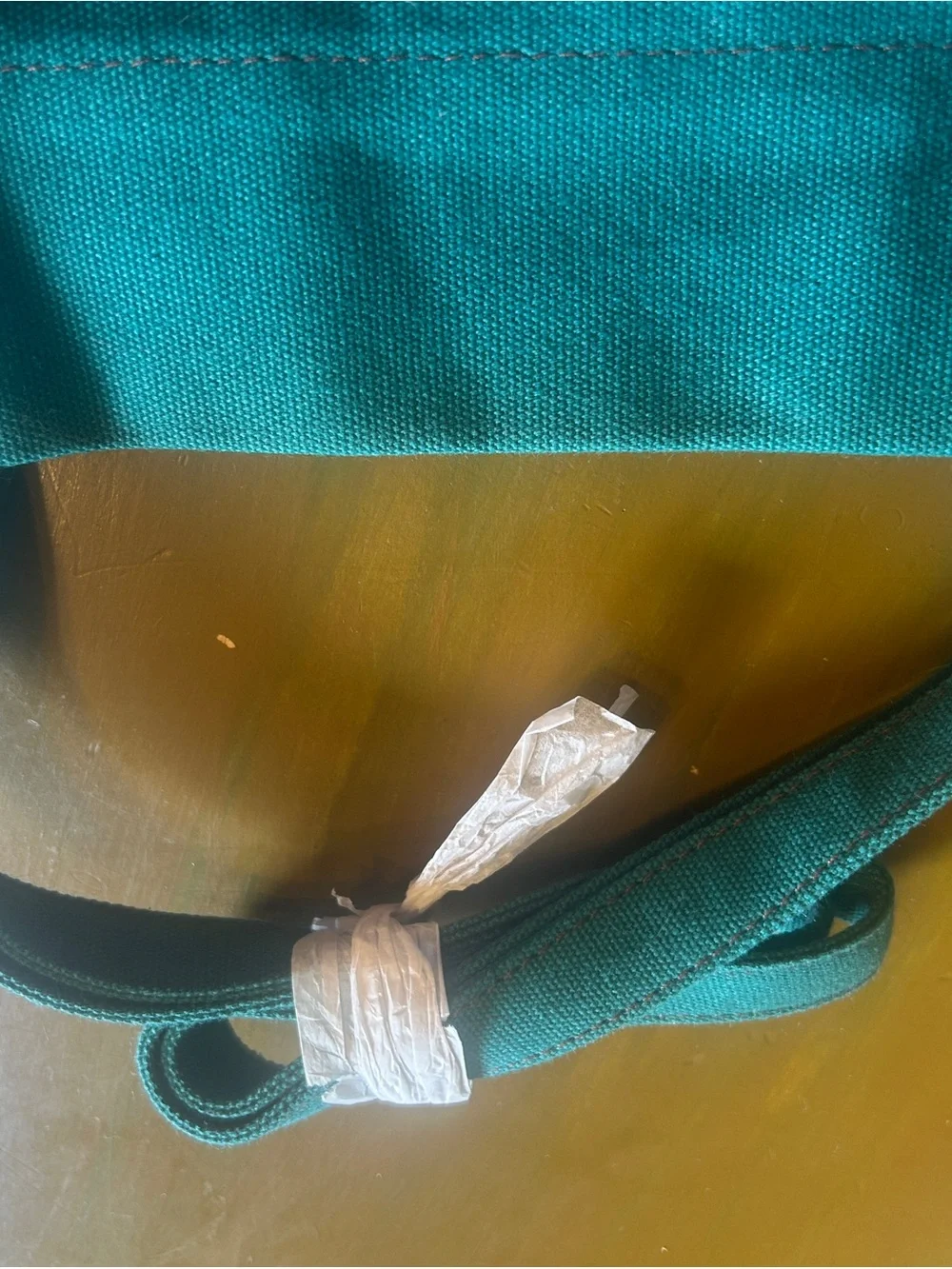 henri bendel Teal Canvas Tote with Black Trim - Picture 4 of 5